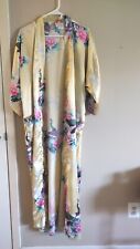 Golden Dragon Robe Cream Colored Peacock Floral M/L One Size Asian Japanese Coat picture