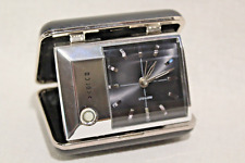 Vintage 1980's Bulova Travel Alarm Clock Black B-6172 w/Original Box picture