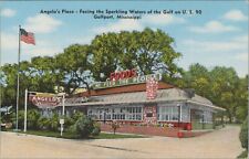 Angelo's Place Restaurant Gulfport Mississippi Feed People linen postcard F902 picture