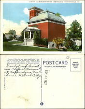 Library Monument Gen Wallace Crawfordsville Indiana dated 1937 old postcard picture