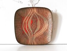Vintage Abstract Enameled Copper Dish Anne Herrin Mid Century Modern Art picture