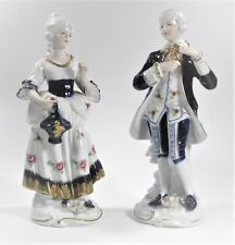 Vintage KPM Pair of 18th Century Porcelain Man & Woman Figurines #3185  picture