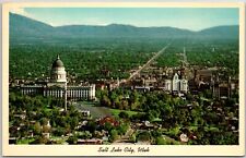 Salt Lake City Utah, 1965 Slopes Above State Capitol Building , Vintage Postcard picture