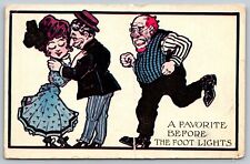 SHICKSHINNY PA humor comic A FAVORITE BEFORE THE FOOT LIGHTS 1910 Postcard A68 picture