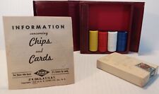 Vintage E.S. Lowe Vol # 556 US Playing Cards Deck Tax Stamp Sealed w/ Chips Case picture