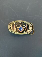 Vintage Masonic Belt Buckle  By Heritage -  Solid Brass - USA - picture