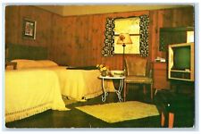 c1960's Holiday Motor Court Bedroom Interior Wilmington New York NY Postcard picture