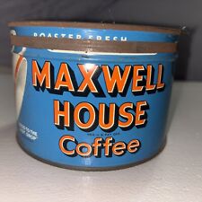 Vintage Maxwell House Coffee Tin Key Wind 1 Pound Can with Lid picture