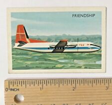 1960s TAA FOKKER FRIENDSHIP TWIN-ENGINE PLANE VINTAGE AUSSIE TRADING CARD EXC-NM picture