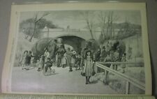 1888 - ELEPHANTS of CENTRAL PARK ZOO Harpers Young People article and print picture