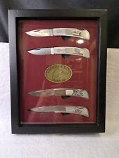 North American Flyway Ducks Unlimited Four Folding Knives With Display Case picture