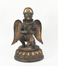 Sitting Garuda Brass Crafted Antique Religious Traditional Home Decor Sculpture picture
