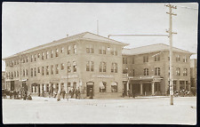 1909 RPPC - TWIN FALLS, IDAHO - PERRINE HOTEL real photo postcard STREET SCENE picture