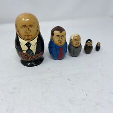 Vintage Russian Nesting Dolls Political Leaders 5pc picture