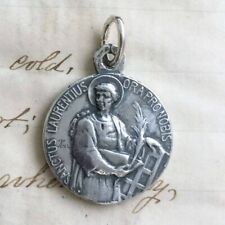 St Lawrence and St Michael Medal  - Sterling Silver Replica picture