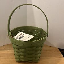 Longaberger 2010 Summer Brights Bright Green Round Basket & Protector picture