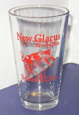 New Glarus Brewing Spotted Cow Pint Beer Glass Holiday Lanes Bowling Red picture