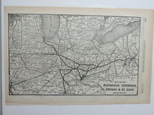 Original map of the Pittsburgh, Cincinnati, Chicago & St Louis railway ~ 1906 picture