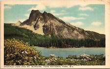Emerald Lake Mt Burgess Yoho Naitonal Park BC Canada WB Postcard PM WOB Note VTG picture