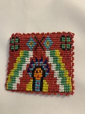 Vintage Native American Coin Purse Hand Beaded Leather  Pouch  2.5