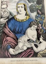 Framed Antique James Baillie Lithograph - Holy Family Rare Piece 1850s picture