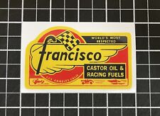 FRANCISCO Racing Fuels - NEW Vintage 1960's 70’s  Racing Decal Sticker Hot Rod picture