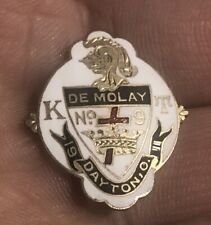 Rare Vintage Antique KT Knights Templar Pin Badge 1911 Dayton Ohio De Molay picture