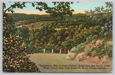 Postcard Picturesque Hilly Southern Indiana Nashville IN Linen picture