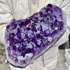 7.71LB Natural Amethyst geode quartz cluster crystal specimen energy healing picture
