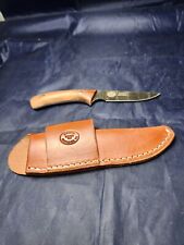 Moore Maker USA 5100 Small Game Knife Damascus Steel Hardwood Handles W/ Sheath picture