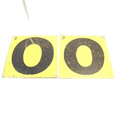 VINTAGE 1930's 40's GAS SERVICE STATION METAL SIGN NUMBERS DOUBLE SIDED 9 0 USED picture