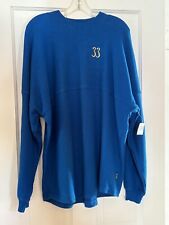 New Disneyland Club 33 SPIRIT JERSEY Blue Gold Embroidered Letters Shirt MEDIUM picture