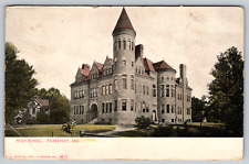 c1910s High School Frankfort Indiana Antique Postcard picture