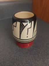 Native American art pottery vase/pencil jar/toothpick holder Ute Mtn Tribe 1973 picture