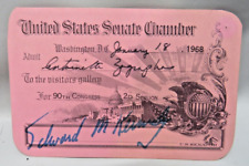 Senate Chamber Pass Jan 18, 1968, Edward M. KENNEDY 90th Congress RARE picture