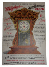 Vtg Wrigley's Capitol Calendar Clock Ephemera Paper Print Ad Wm. Wrigley Jr. picture