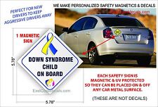 DOWN SYNDROME CHILD SAFETY REFLECTIVE Magnetic Sign NEW Heavy Duty On & Off Ease picture