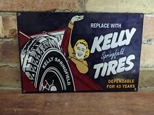 VINTAGE KELLY SPRINGFIELD TIRES PORCELAIN ADVERTISING SIGN TIRE 12