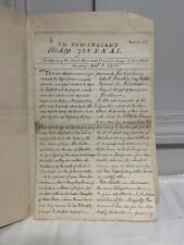 John Norton Pomeroy 1862 Handwritten Original Copy 1728 New England Weekly News picture