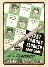 1951 baseball Famous Slugger Yearbook cover Ralph Kiner metal tin sign picture