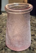 Vintage Unique Hand Blown Frosted Pink Vase / Candle Holder Tea Light picture