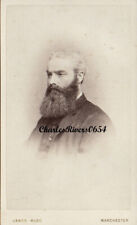 1870 MANCHESTER CDV PORTRAIT OF BEARDED MAN VICTORIAN ANTIQUE PHOTO #B180 picture