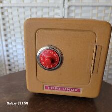 Vintage Antique Large Fort Knox Metal Toy Money Coin Safe Trinket Box Piggy Bank picture