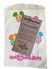 1974 Vintage Magic Kingdom Guest Parking Pass Ticket Walt Disney World and Bag picture