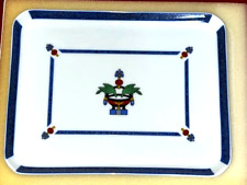 CARTIER Limoges Tray with La Maison Venitienne Pattern in Lapis Blue with Box picture