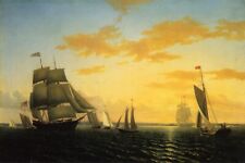 Oil painting New-Bedford-Harbor-at-Sunset-1858-William-Bradford-oil-painting-art picture