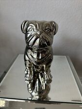 Silver Ceramic Bull Dog 10 in X 5 in Wide  X 7 in Deep, Excellent Condition  picture