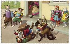 Eugen Hartung Cats Postcard - Coloprint B Special 2259/1 - Brawl in the Street picture