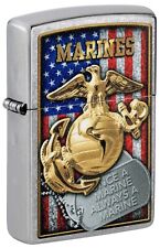 Zippo Lighter: USMC Marines, Once a Marine Always a Marine - Street Chrome 81538 picture