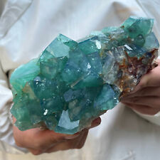 1360g NATURAL Green Cube FLUORITE Quartz Crystal Cluster Mineral Specimen picture